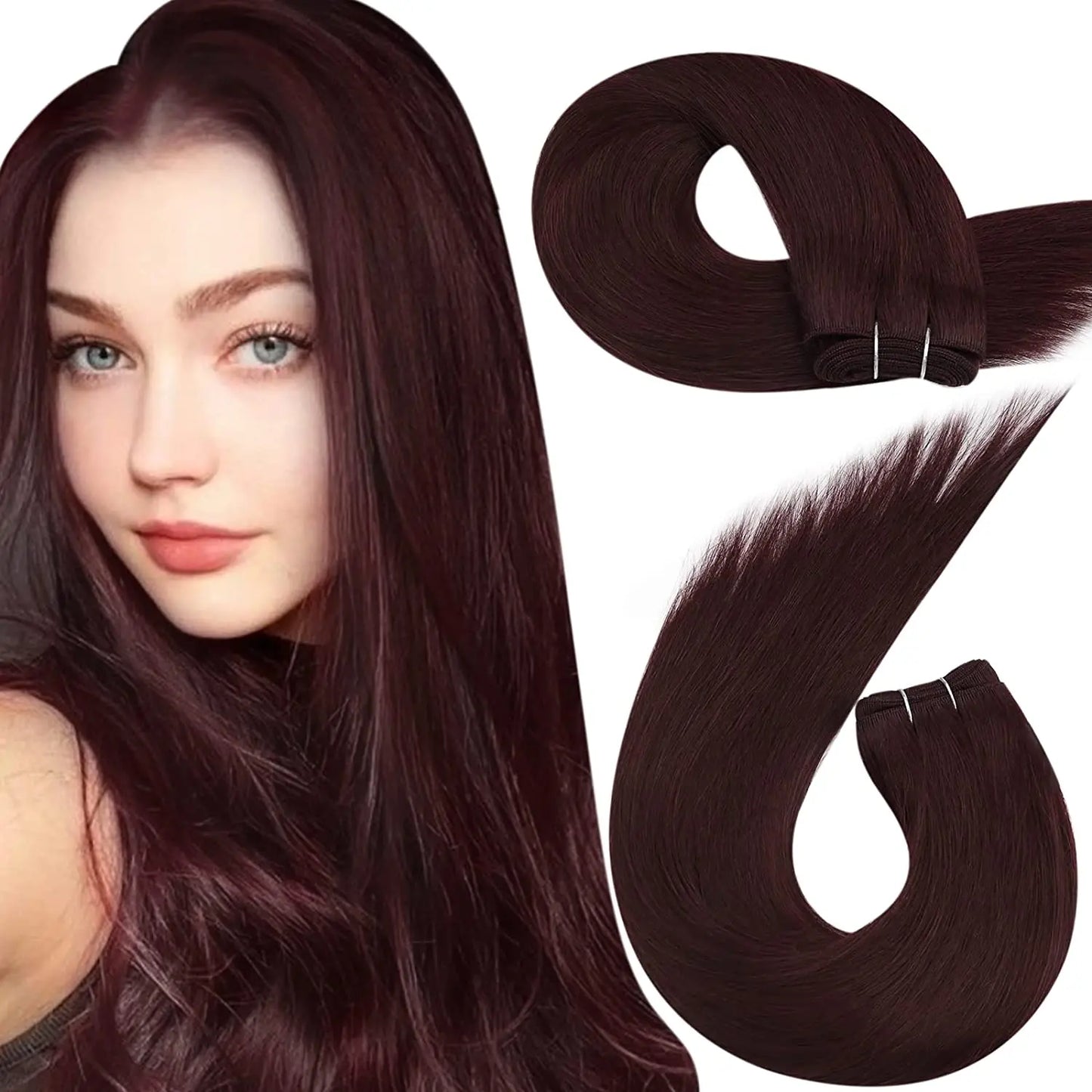 Straight Human Hair Bundles Weave Balayage Hair Pieces