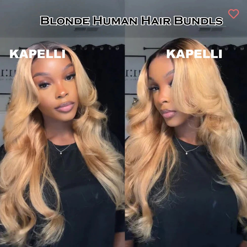 Ombre Blonde Body Wave Bundles - Brazilian Remy 100% Unprocessed Human Hair