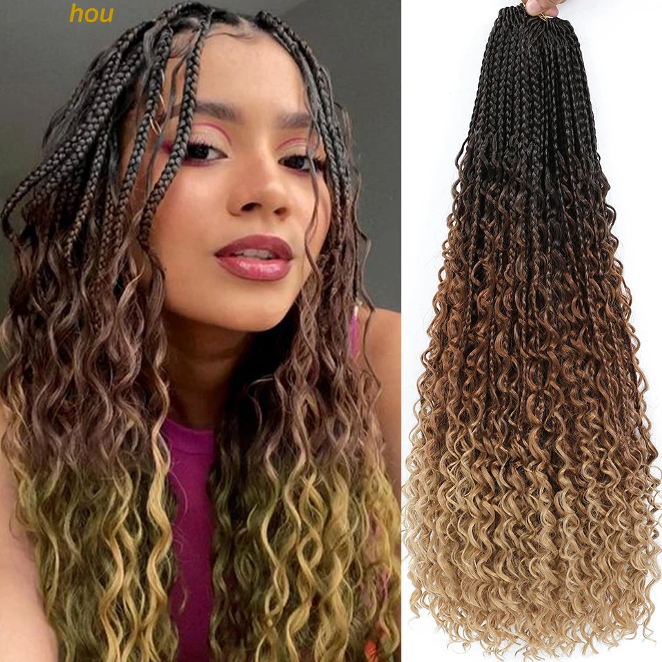 Boho Box Braids Synthetic Crochet Hair