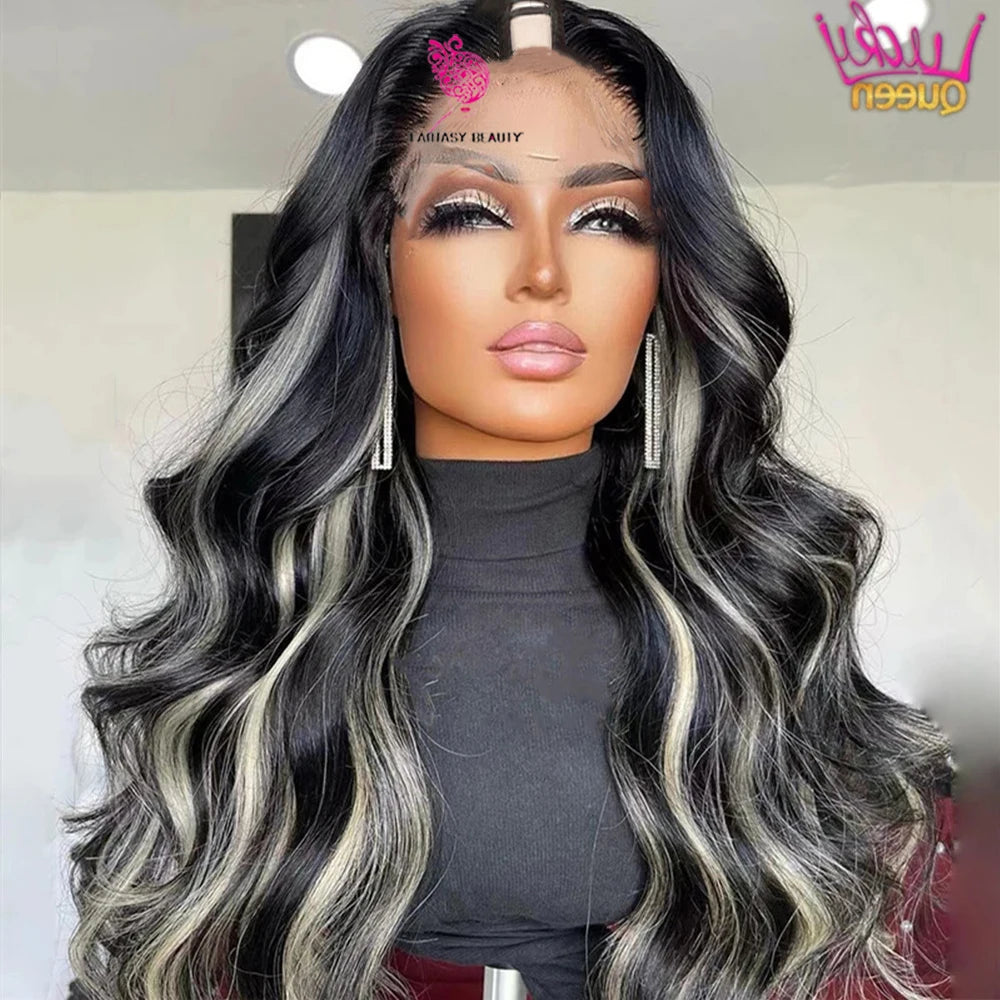 U & V Part Body Wave Human Hair Wigs