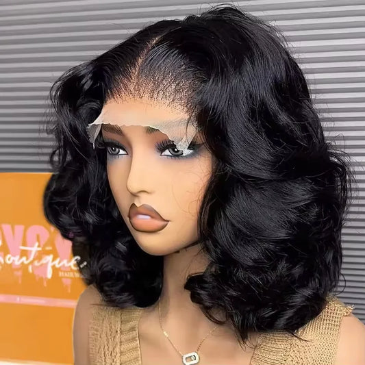 Short Body Wave Bob - Glueless HD Transparent Lace Frontal Human Hair Wig