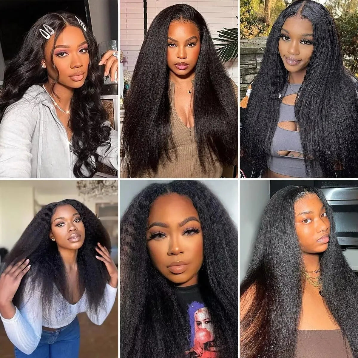 Kinky Straight V Part Human Hair Wig