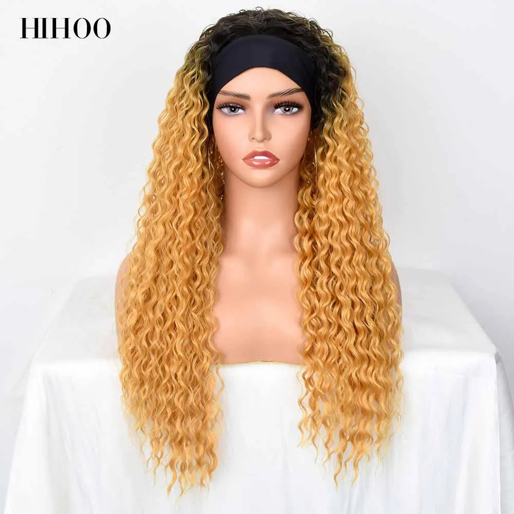 Synthetic Deep Water Wave  Headband Wig - Various Colors Available