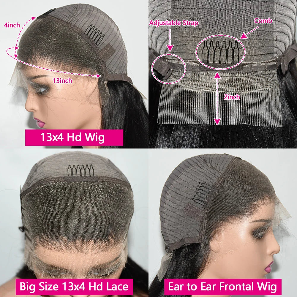 Straight Human Hair HD Invisible Lace Frontal Wig