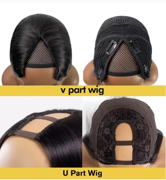 Body Wave U Part Human Hair Wigs - Various Colors Available