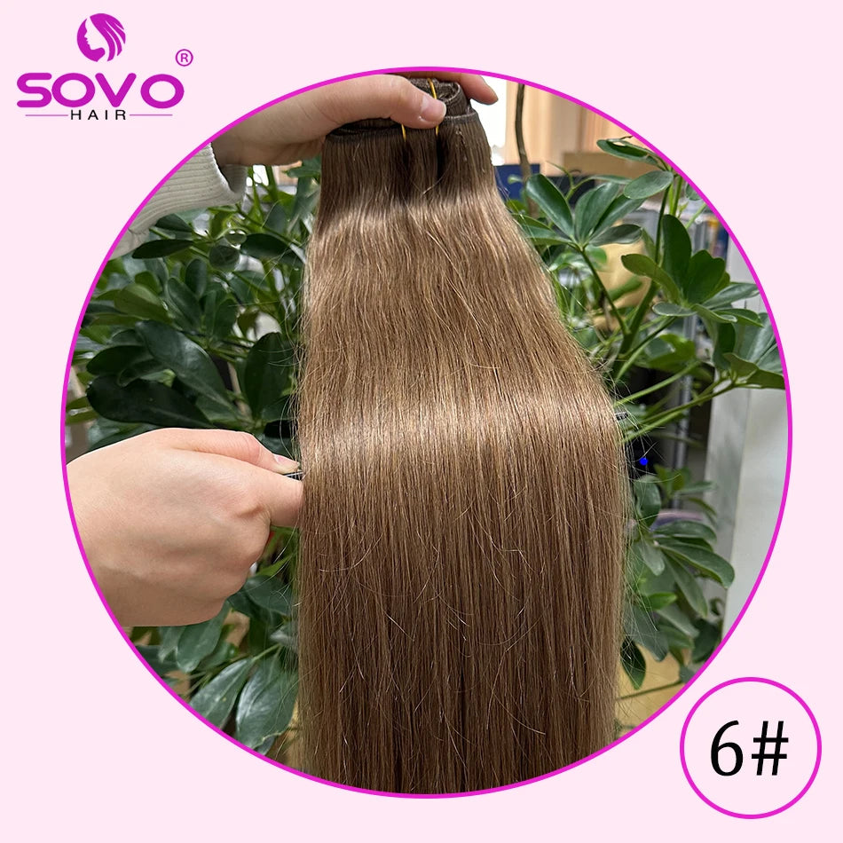 3 Pieces Bone Straight Human Hair Clip Ins