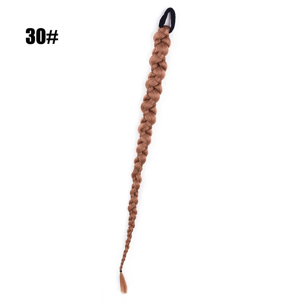 French Twist Braided Synthetic Chignon Ponytail With Hair Tie