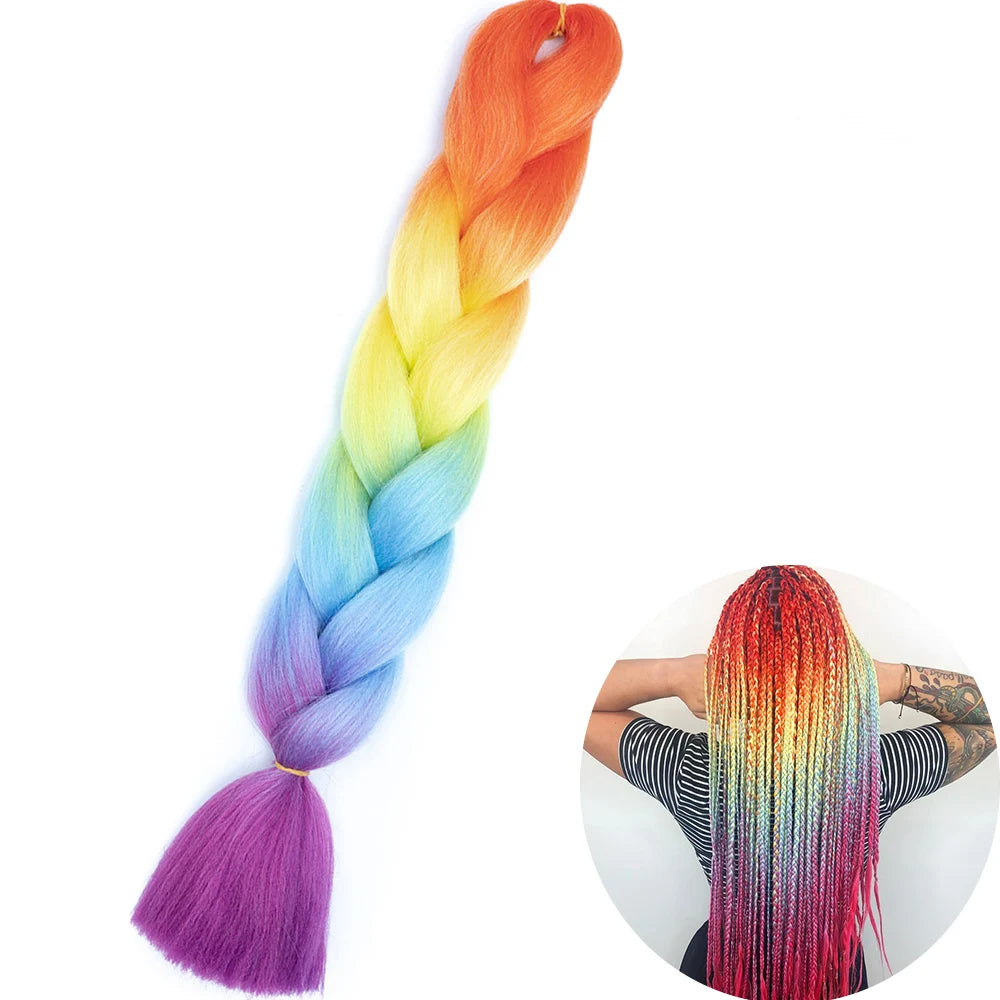 24" Synthetic Yaki Jumbo Braiding Hair - Various Colors Available