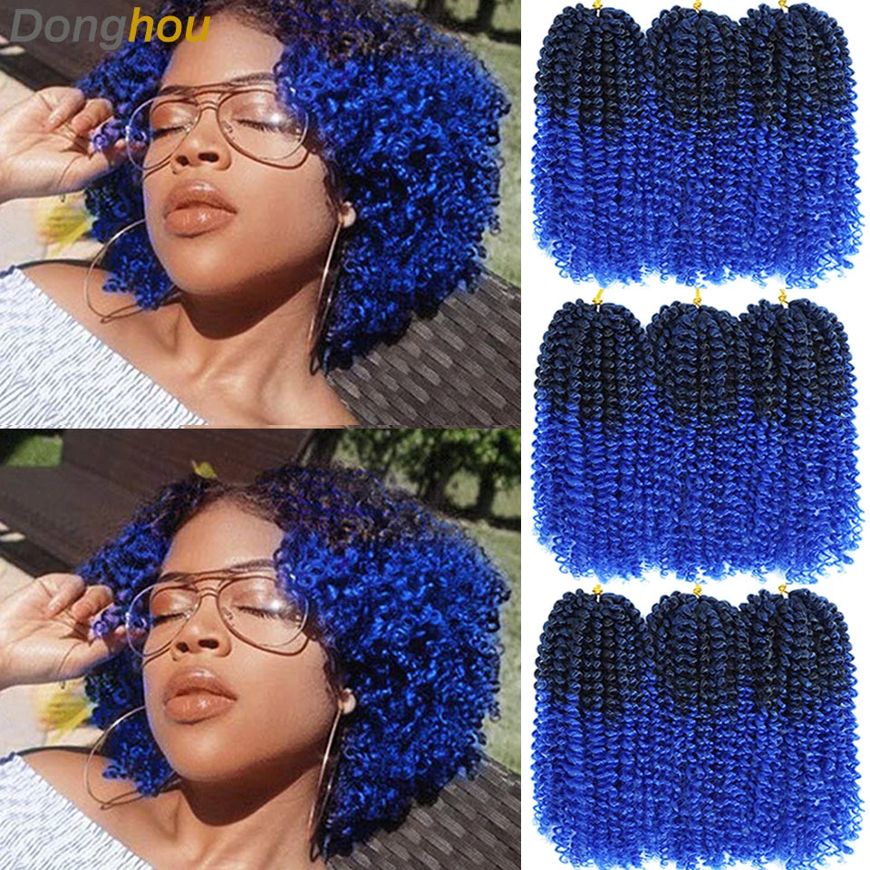 8 Inch Curly Passion Twist Synthetic Crochet Hair - Various Colors Available
