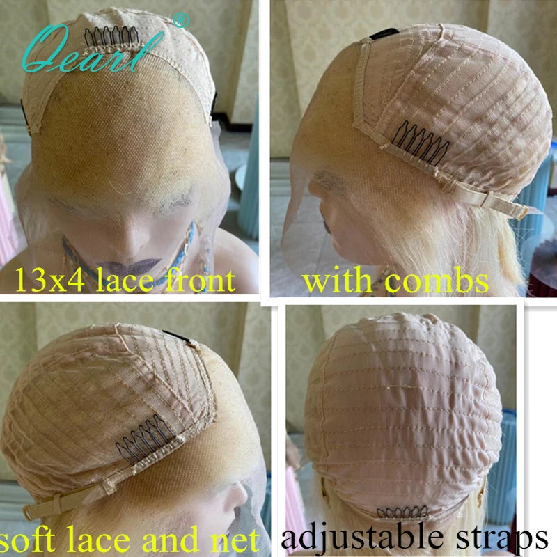 Loose Curly Pre Plucked HD Lace Front Free Parting Ombre Ash Blonde Brown Highlights Wig