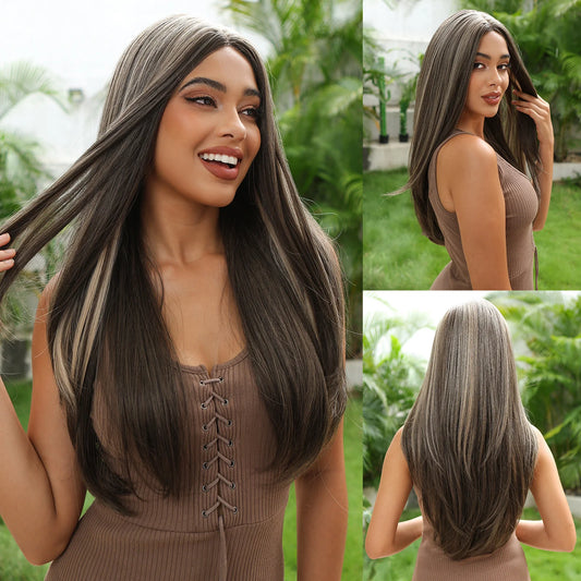 Long Straight Lace Front Synthetic Wig - Various Colors Available
