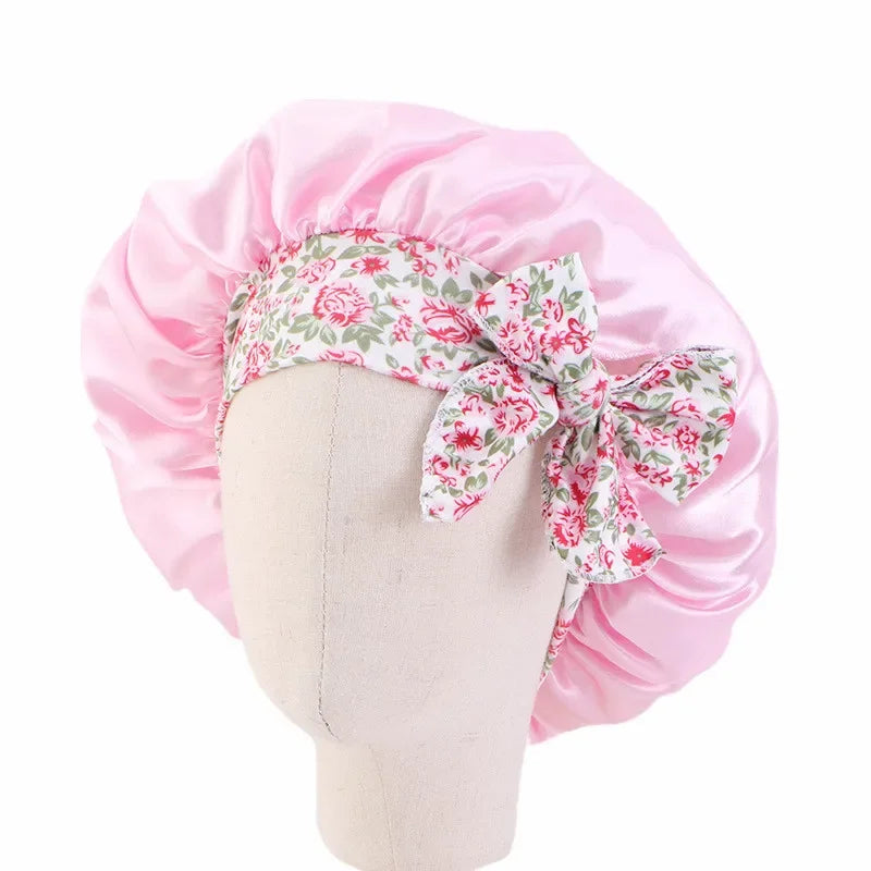 Girls Satin Wide Band Bonnet For Babies/Children