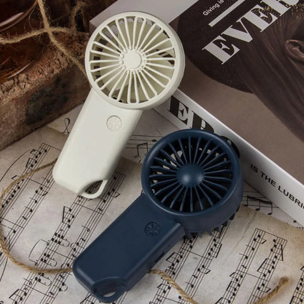 Portable Mini Rechargeable USB Charging Handheld Fan Built-in Battery 3 Speed Power - Various Colors Available
