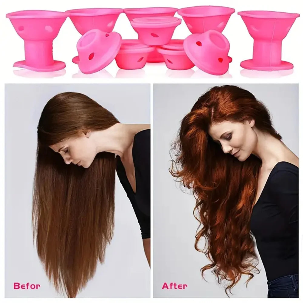 10/20pcs Mushroom Hair Curlers Soft Gentle Hair Care Rollers Non-Slip Silicone Wave Formers for Easy DIY Styling Curling Tools