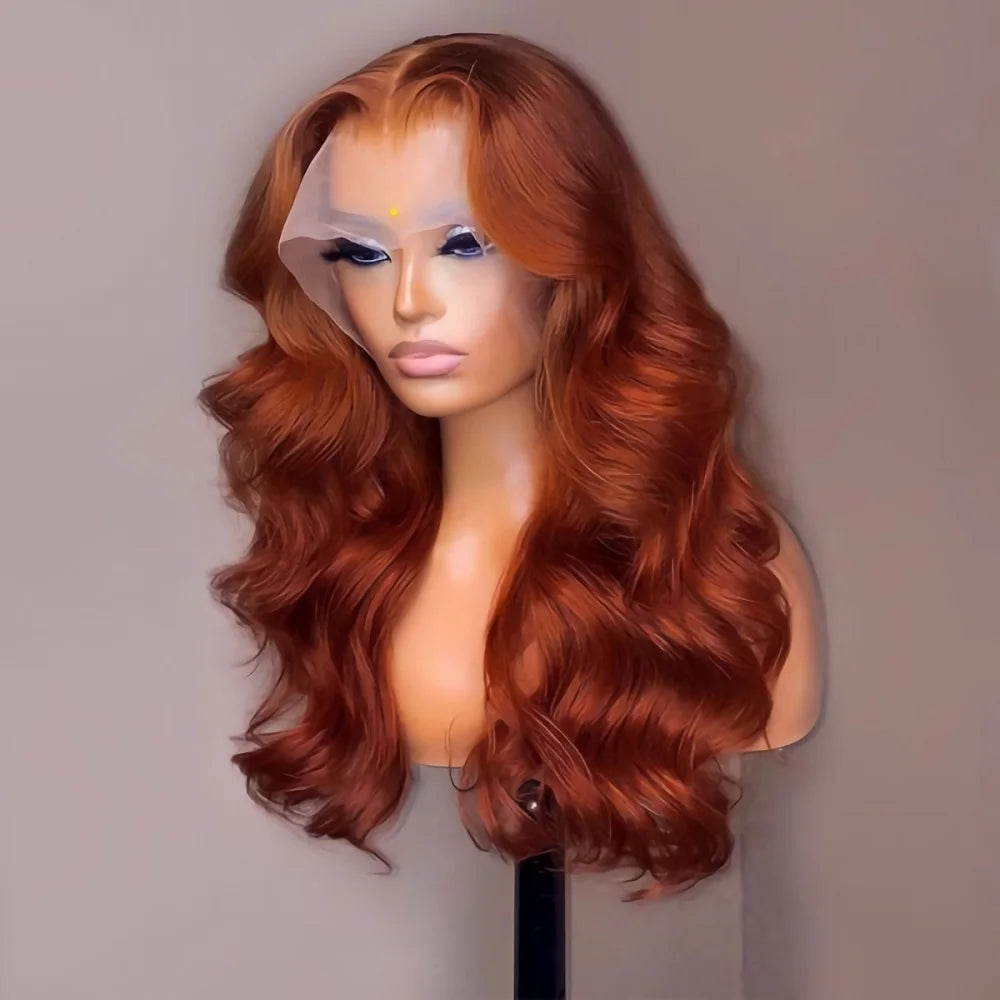 Reddish Brown Body Wave - Pre Plucked HD Lace Frontal Human Hair Wig