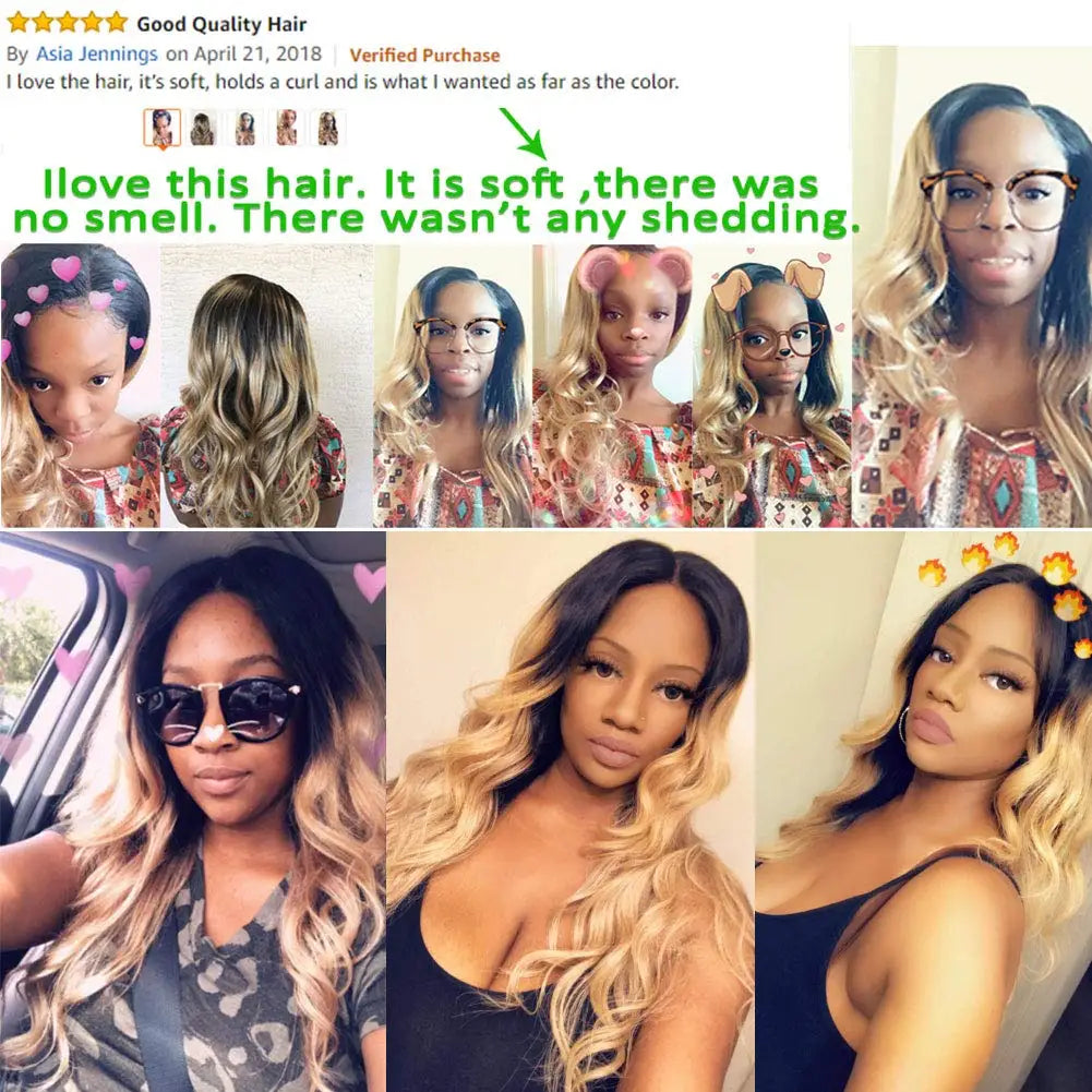 Body Wave Bundles Human Hair - Ombre Colored