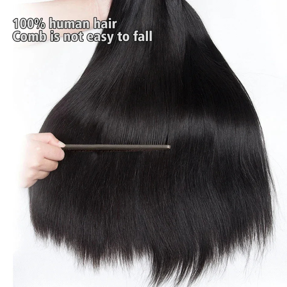 30 40 Inch Bone Straight 100% Bundles Deal Brazilian Virgin Human Hair