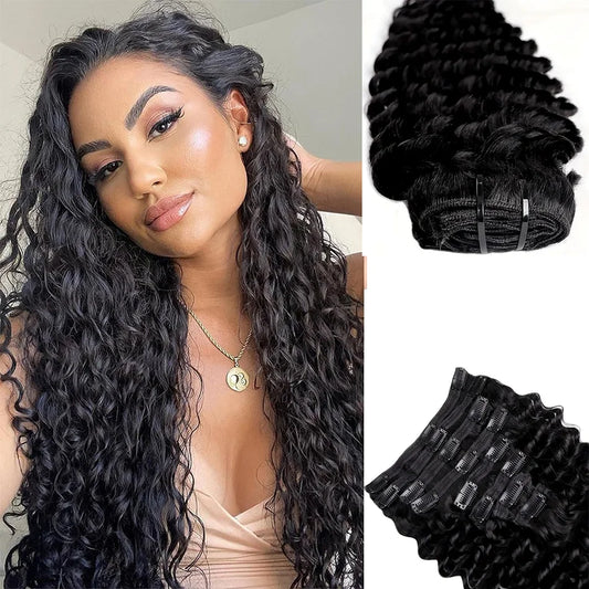 Deep Wave Human Hair Clip Ins