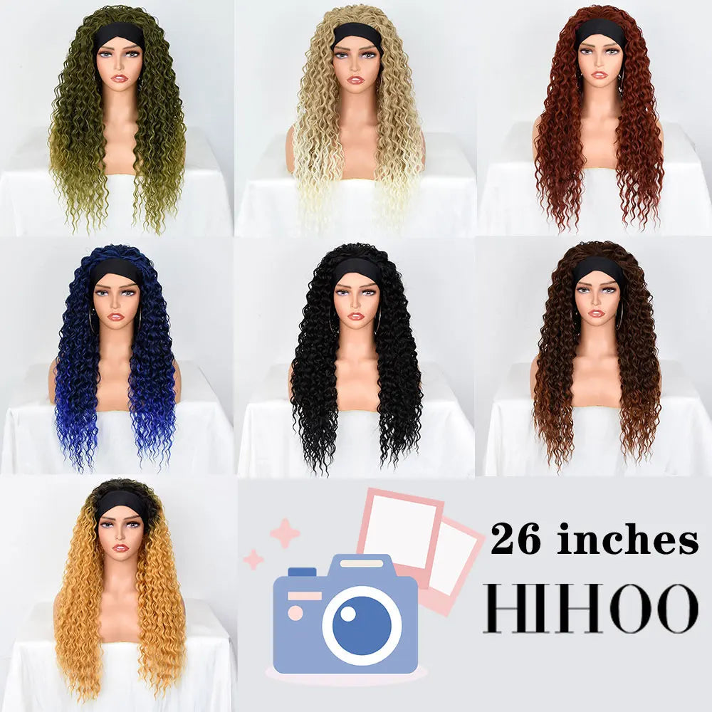 Synthetic Deep Water Wave  Headband Wig - Various Colors Available
