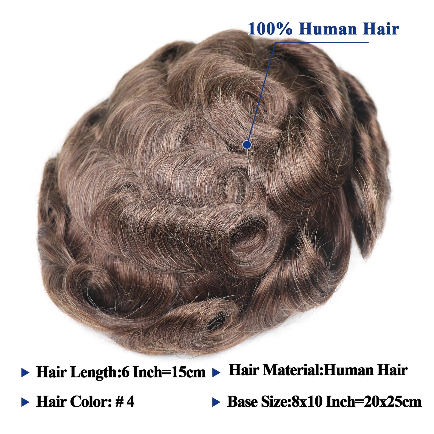Human Hair 0.06-0.08mm Full PU Skin Base Toupee/Replacement Units - Various Options Available