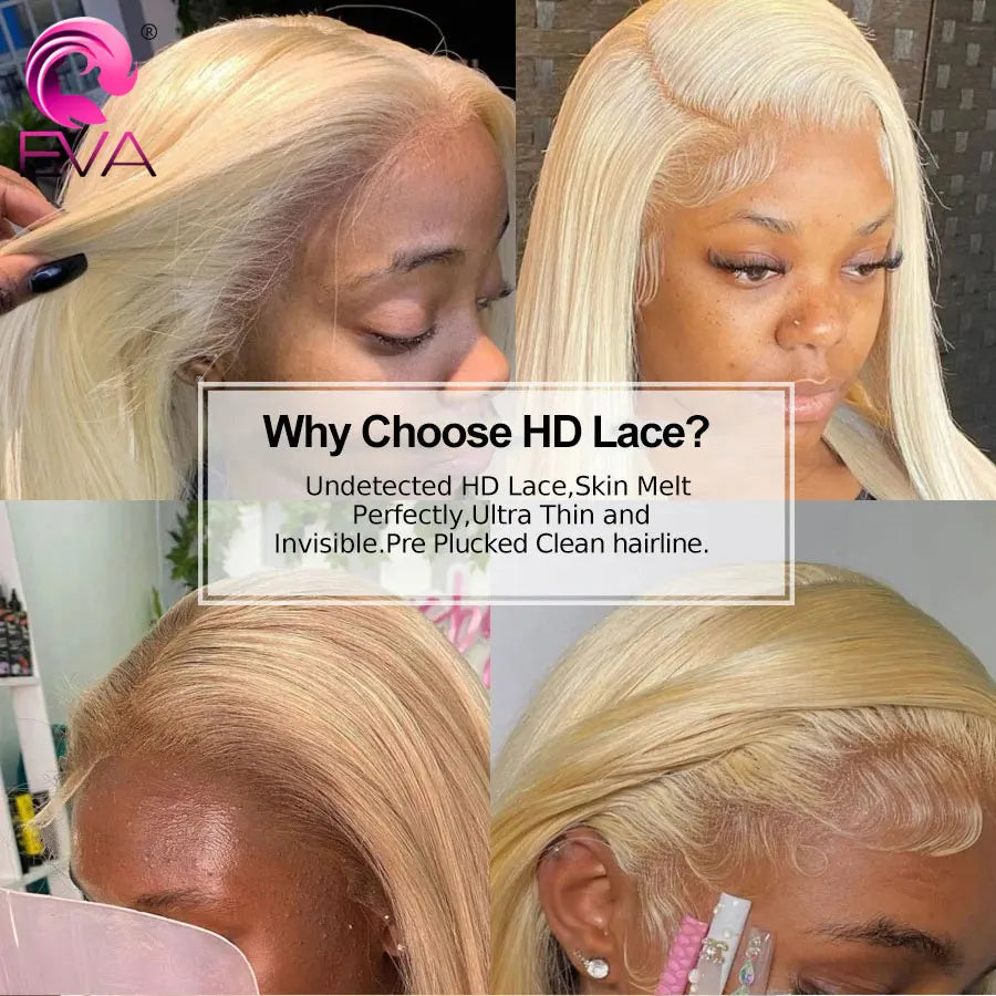 Pre Plucked Small Knots #613 Blonde HD Lace Frontal  & Closure - Human Hair