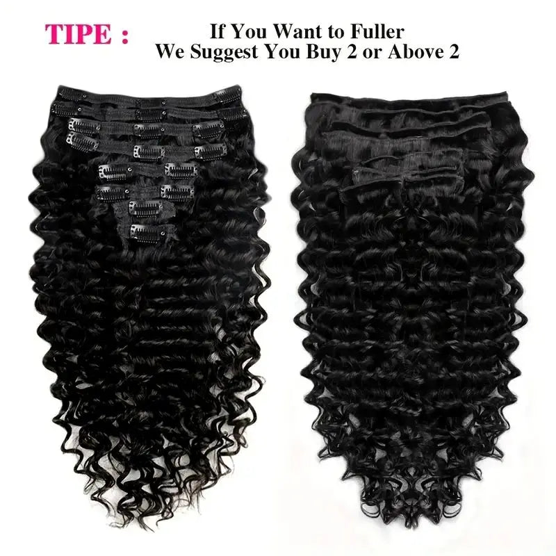 Deep Wave Human Hair Clip Ins