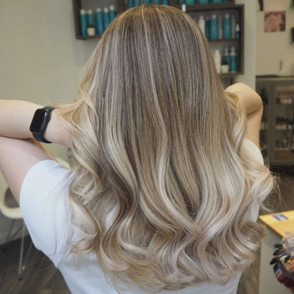 Omber Blonde u Part Human Hair Wig U Shape Wigs Human Hair With Clips Breathable Real Hair Wig For White Woman