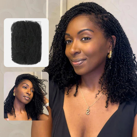 Afro Kinky Bulk Human Hair For Braiding (Lightweight) Various Colors Available