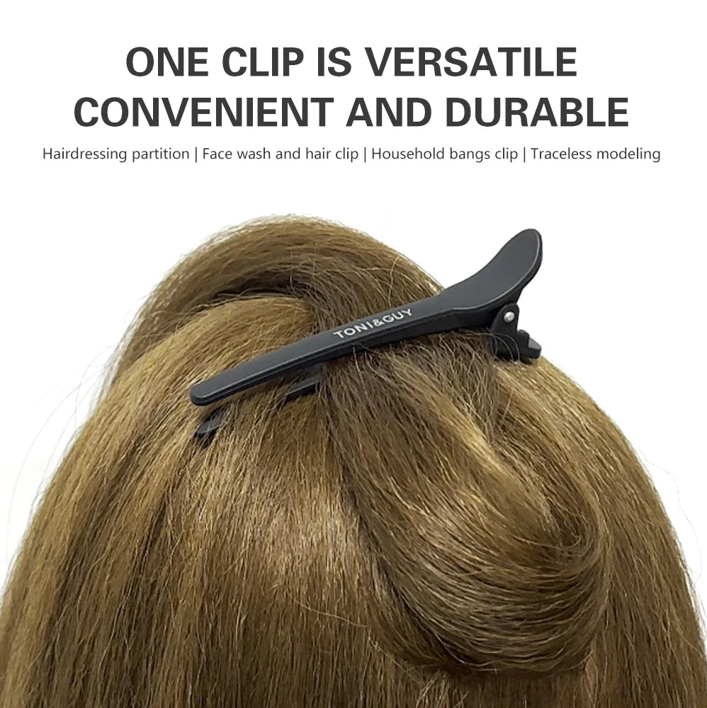 12pcs Hairdressing Hair Clip Salon  Alligator Hair Clips Plastic Black Non-Slip Clamps Salon Hair Care Styling Tools