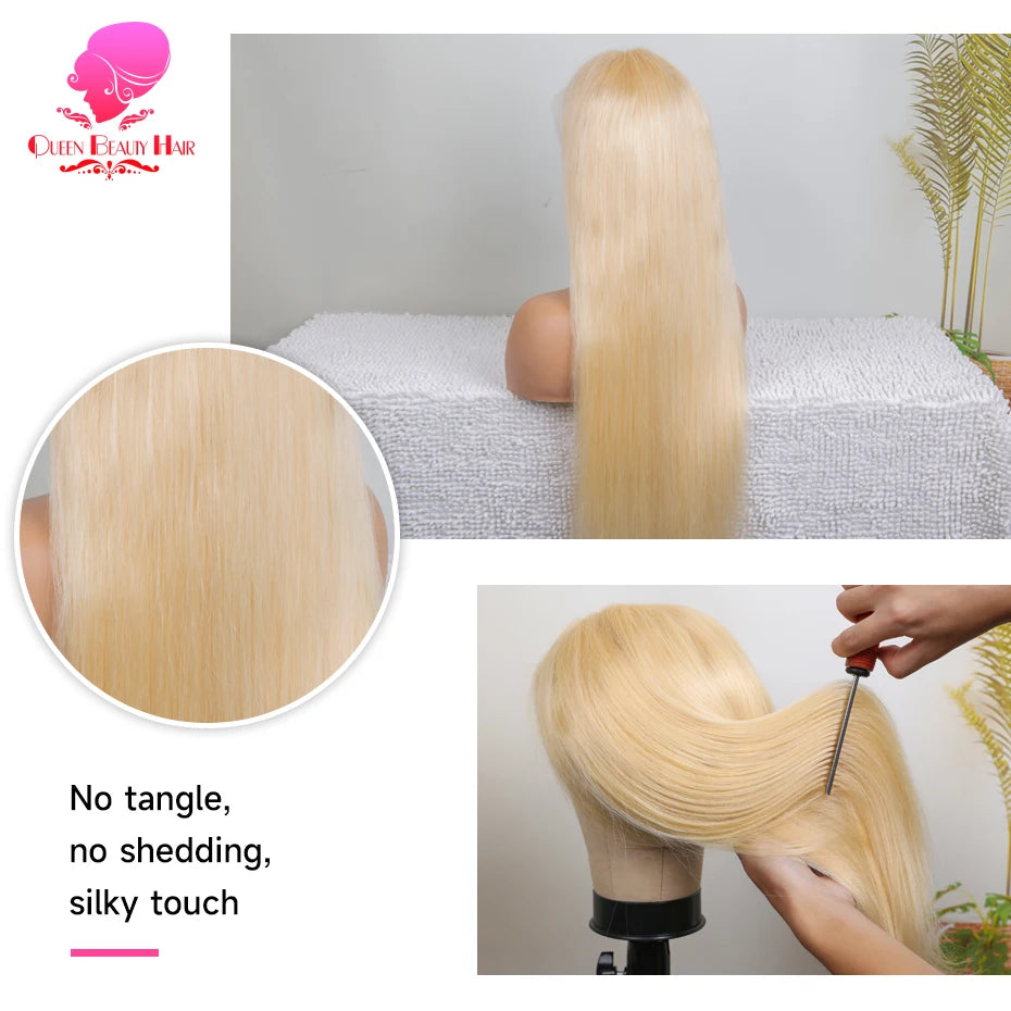 Blonde Bone Straight - 360 Pre Plucked Full Lace Frontal Human Hair Wig