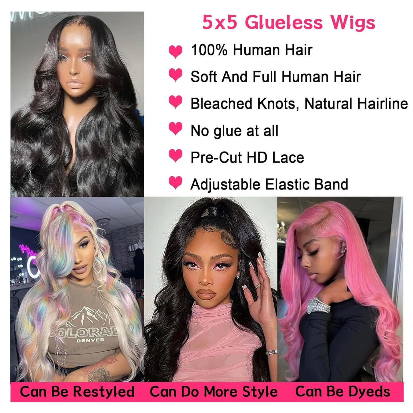 Body Wave Glueless Human Hair Pre Cut Lace Wig