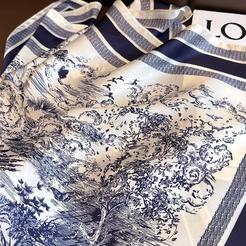 100%Polyester Scarf 70cm Printed Square Scarf