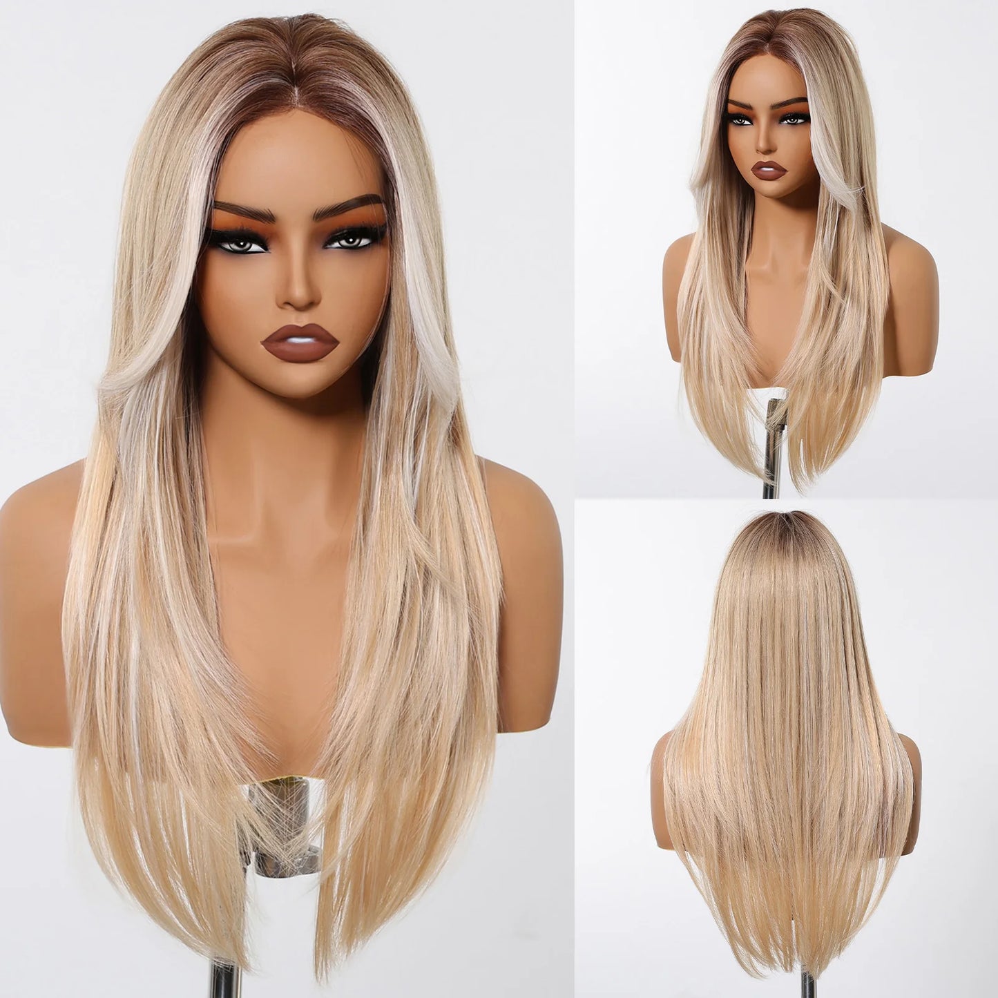 Long Straight Lace Front Synthetic Wig - Various Colors Available