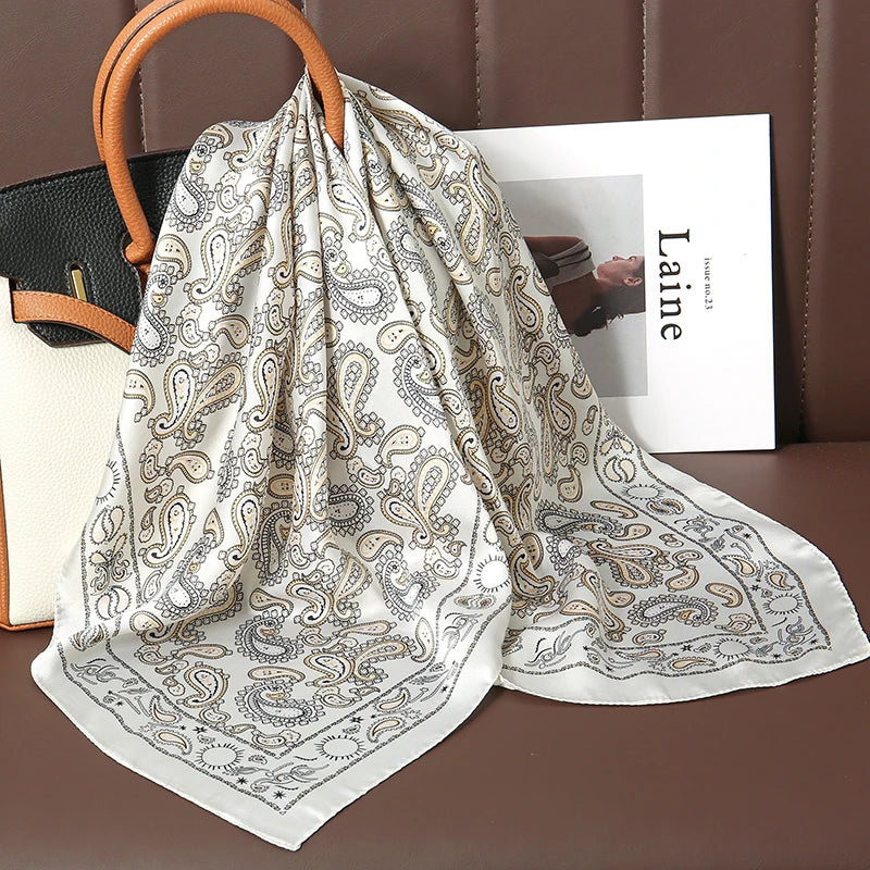 Luxury Print Satin Silk Square Scarfs