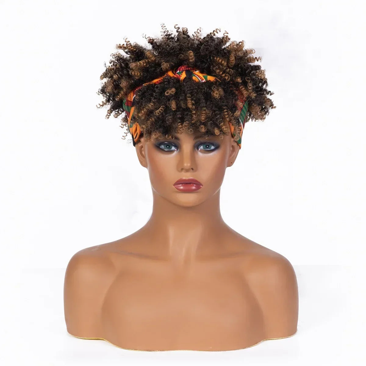 Synthetic Short Kinky Curly Headband Wigs - Various Colors Available