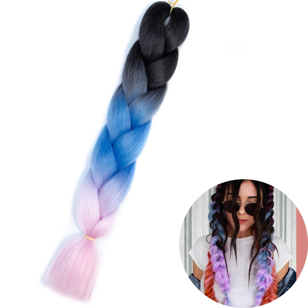 24" Synthetic Yaki Jumbo Braiding Hair - Various Colors Available
