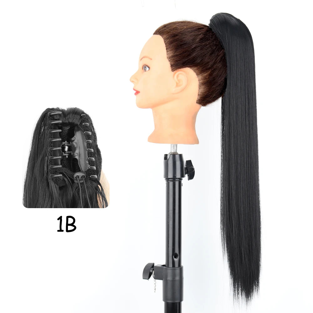 Synthetic 24" Long Wavy Claw Clip On Ponytail
