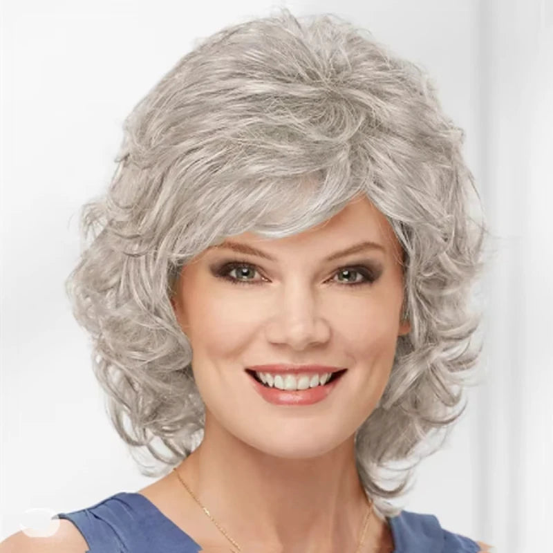 Synthetic Short Curly Wigs with Bangs - Various Colors Available