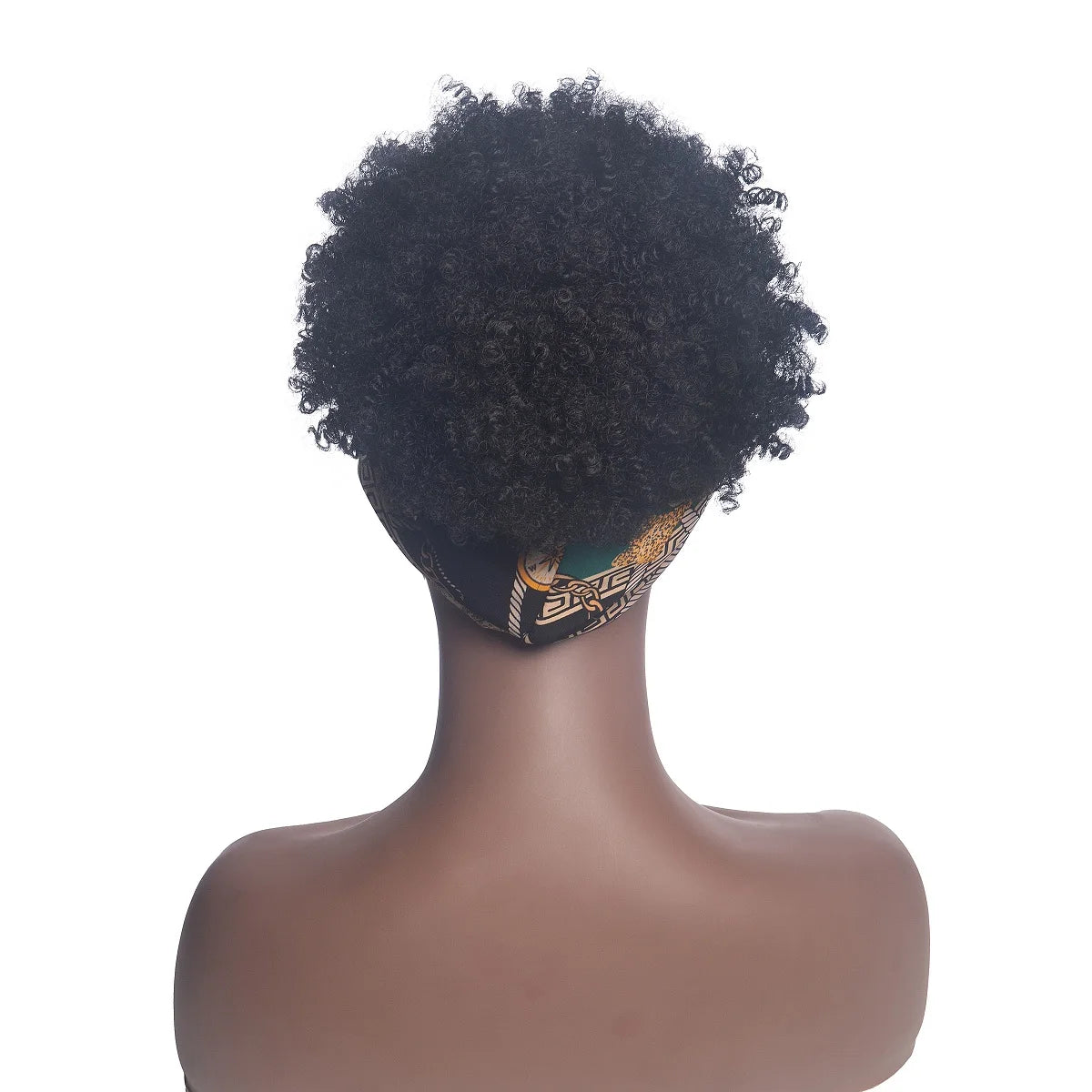 Short Kinky Curly Headband Synthetic Wigs With Bangs - Various Headband and Hair Colors Available