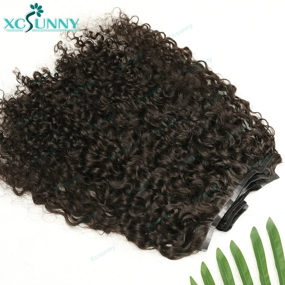 Burmese PU Invisible Seamless Human Hair Clip Ins