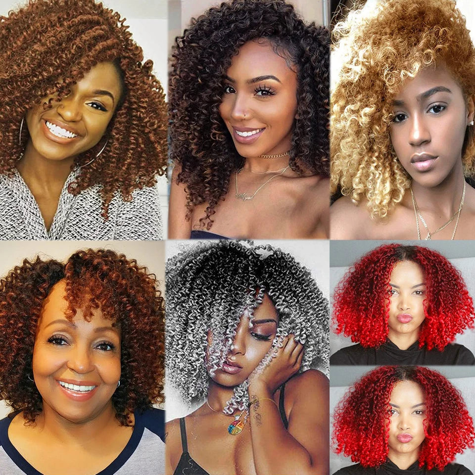 8 Inch Curly Passion Twist Synthetic Crochet Hair - Various Colors Available