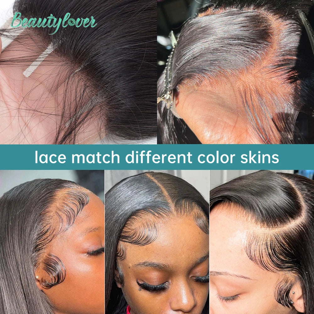 Brazilian Straight Human Hair Transparent Lace Frontal or Closure