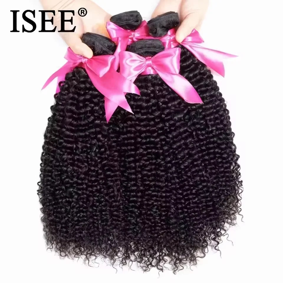 Kinky Curly 100% Unprocessed Virgin Human Hair Bundles Nature Color