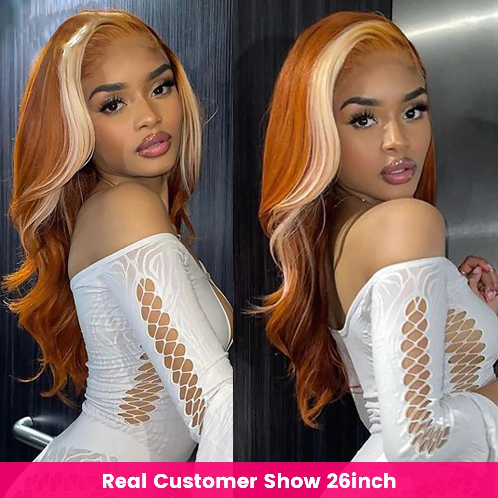Body Wave Ginger Bundles With Blonde Body Wave Closure  - Human Hair Various Lengths