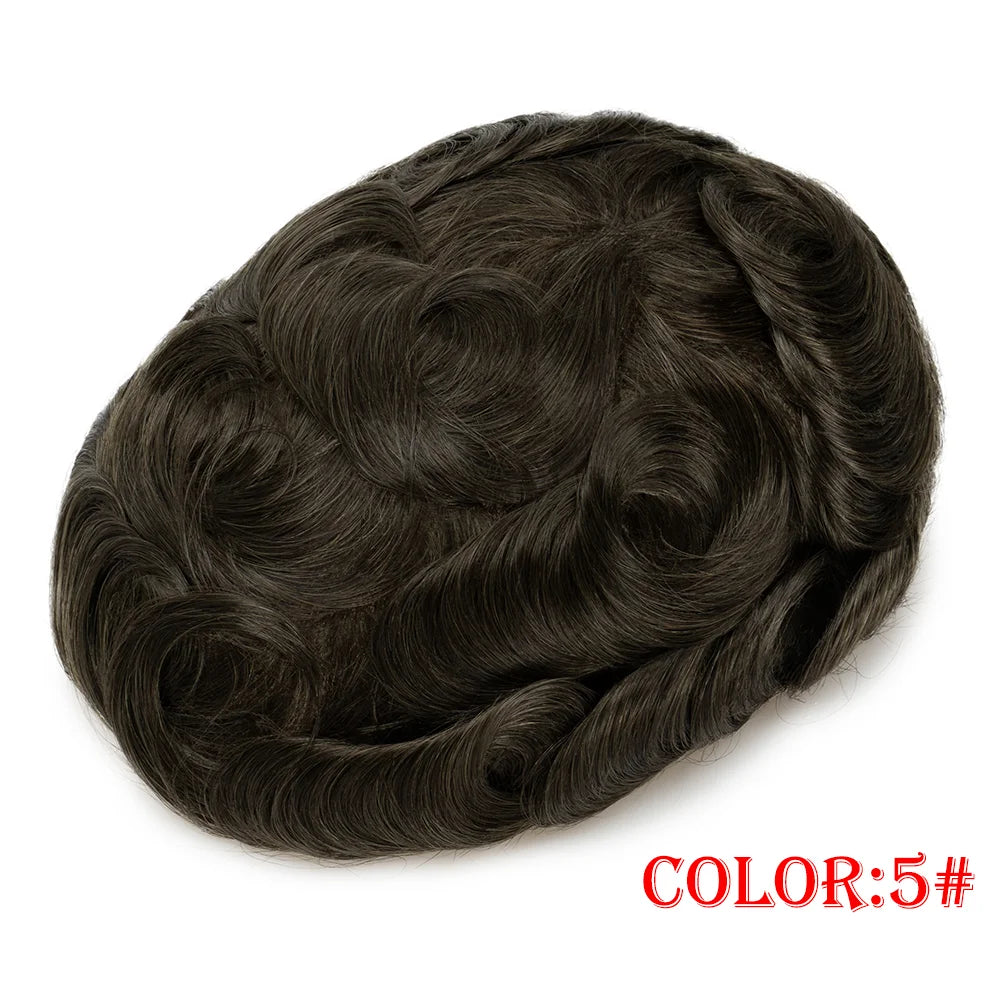 Human Hair Capillary Prothesis 130% Density 0.1-0.12 Thickness Skin Hair Wig