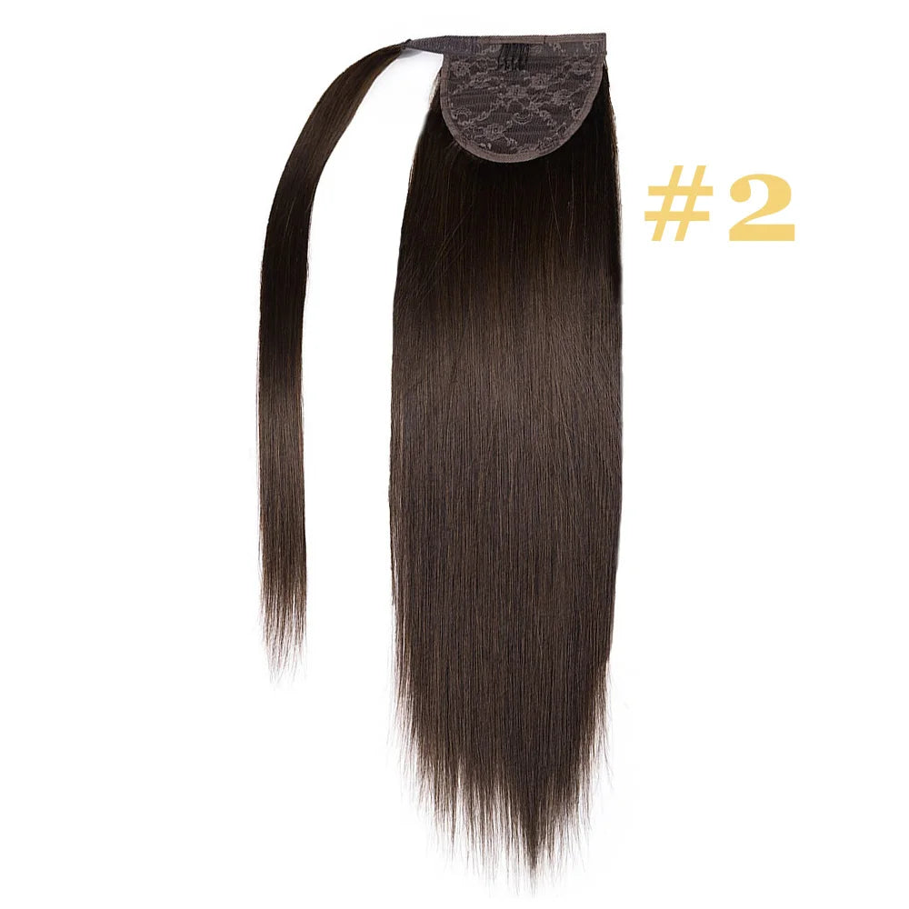 Straight Human Hair Wrap Around Ponytails - Various Options Available