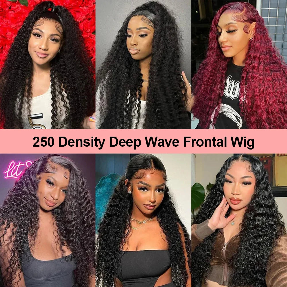 Brazilian Deep Wave Curly - Pre Plucked 360 Lace Front Human Hair Wig