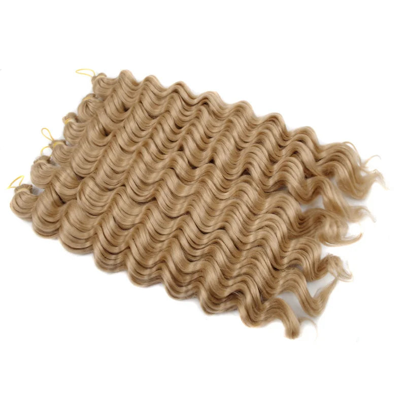 Ombre Deep Water Wave Bulk Crochet Synthetic Hair - Various Colors Available