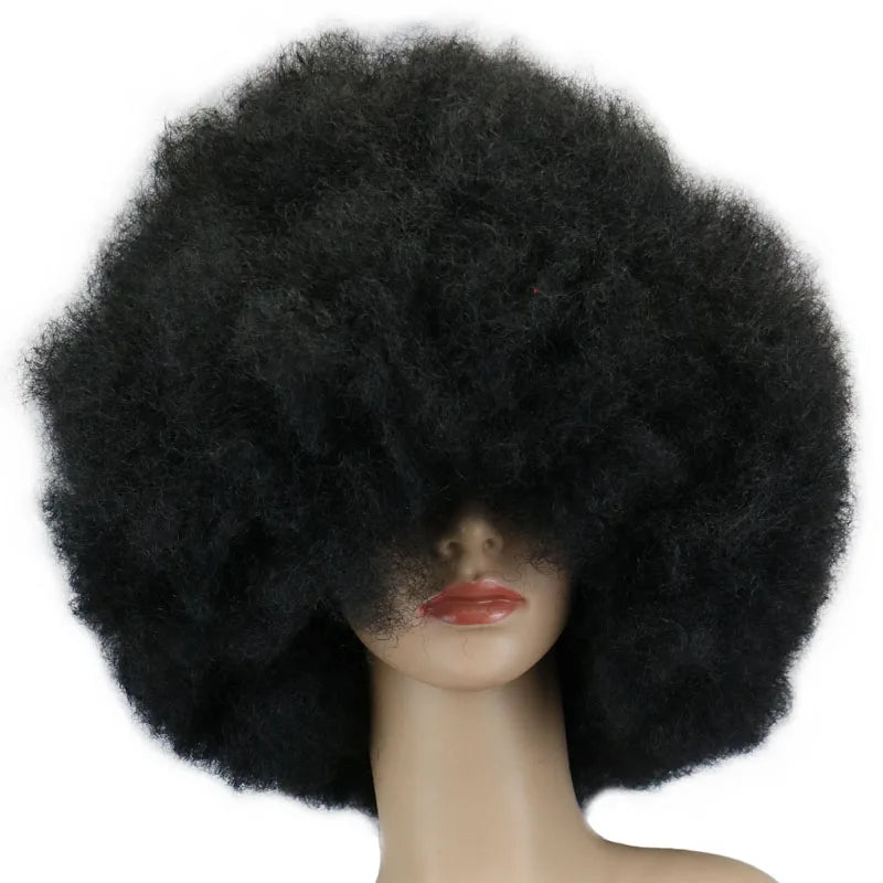 Synthetic 200g Super Big Short Curly Party Afro Wigs - Various Colors Available
