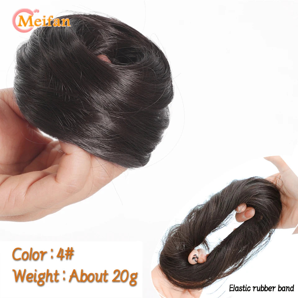 Synthetic Hair Bun with Elastic Band or Clip On - Various Options Available